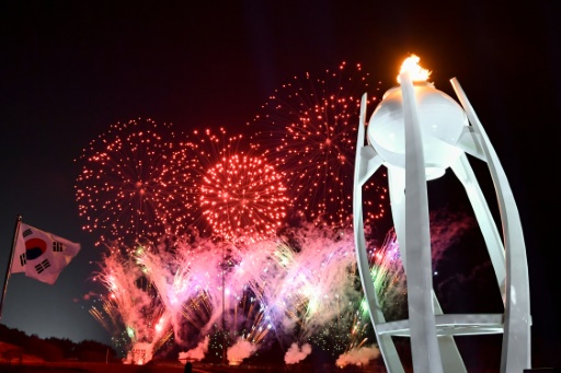 La flamme olympique aux Jeux de Pyeongchang le 25 février 2018 - Florian Choblet - AFP