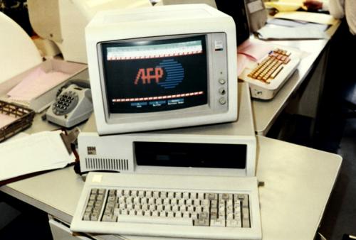 Un ordinateur de l'AFP en 1987 - AFP
