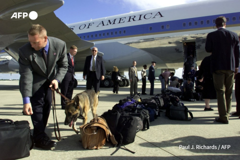 Sécurisation de Air Force One, Floride, le 11/09/2001 - Paul J. Richards - AFP