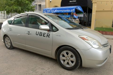Une voiture Uber à Phnom Penh (Cambodge) - Tang Chhin Sothy - AFP