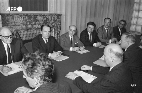 Rencontre entre socialistes et communistes à la fin mai 1968 Jacques Marie - AFP