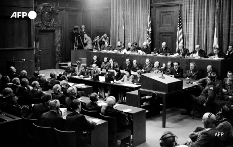 Judges at the Nuremberg Tribunal in September 1946 - AFP