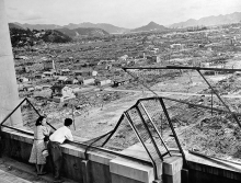 Photo taken in 1948, showing a view of the devastated city of Hiroshima in Japan, three years after the dropping of the first atomic bomb on a city.