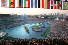Cérémonie d'ouverture des Jeux d'Atlanta le 19 juillet 1996.